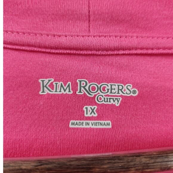 Kim Rogers Pink Open Front Cardigan Sweater Womens Size 1X - Picture 3 of 4
